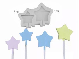 Molde silicona 2 chupetines estrellas